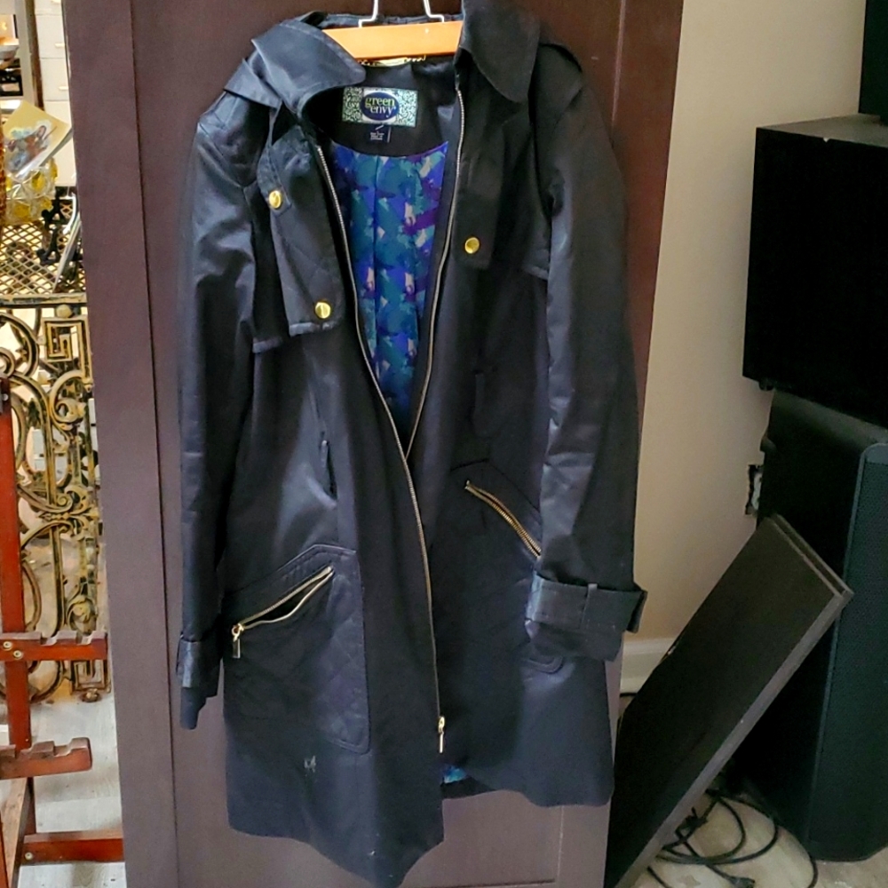 Purple, blue, green, & black jacket